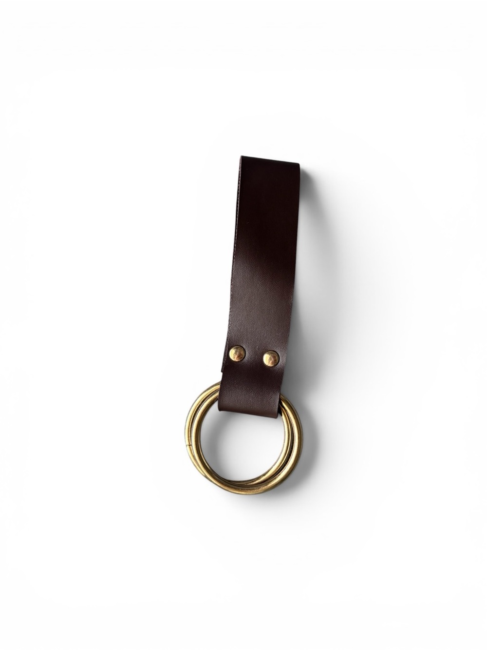 Brown Leather skirt hike  with Gold Rings| Renaissance costume accessory